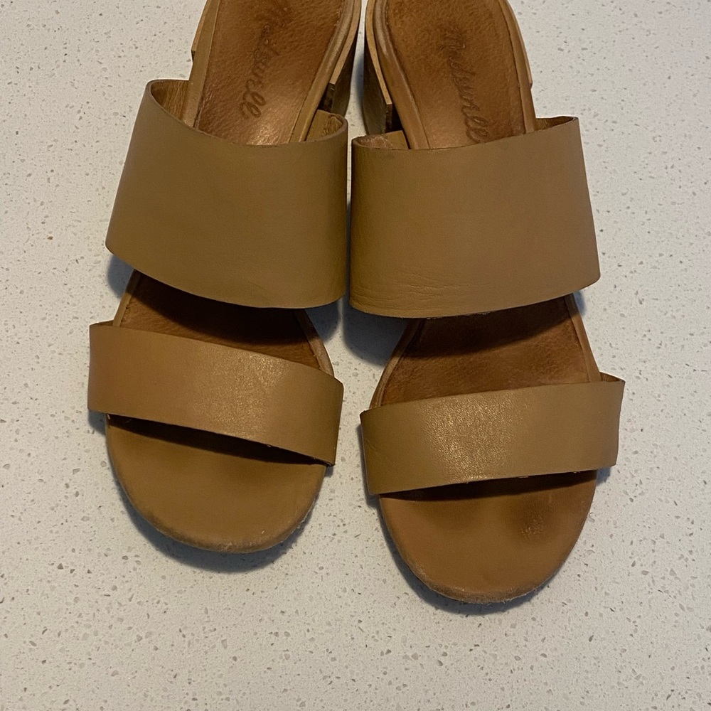 Madewell Tan Heels with Wide Straps (Size 8.5)